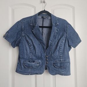 Denim Jean Jacket A.N.A  SZ XL Petite Short Sleeve